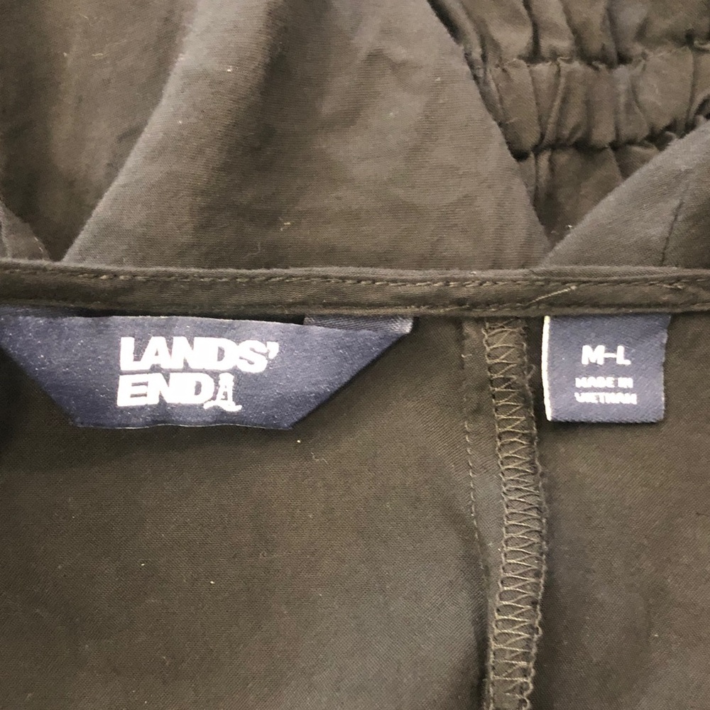 Lands' End Med/Large Black Drawstring Waist Tunic Swimsuit Cover Up 100% Modal - Picture 6 of 11